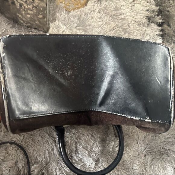 JUICY COUTURE handbag Vintage Brown Suede Velvet Bowling Bag purse logo y2k - Picture 3 of 8